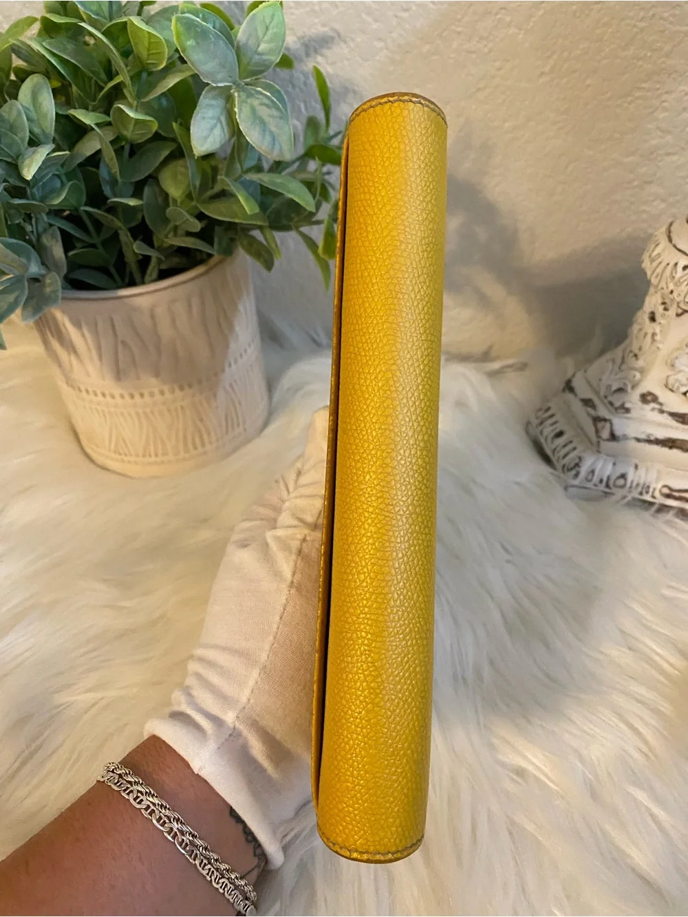 Loewe Yellow Leather Long Snap Wallet